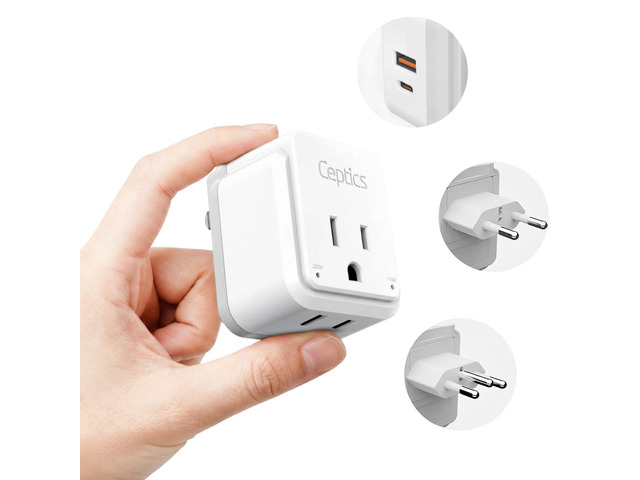 Brazil Power Plug Adapter Travel Set, 20W PD & QC, Safe Dual USB & USB-C 3.1A - 2 USA Socket - Compact & Powerful - Also Use in Peru, Chile -...