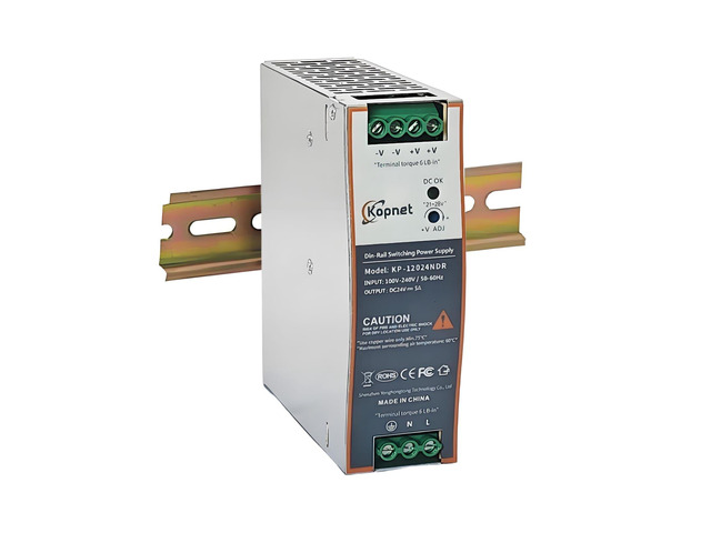 120W 24V Din Rail Mount Power Supply AC-DC Industrial Power Adapter 100~240V AC Input, 24V DC Output, Din-Rail Switching Power Supply, Voltage...