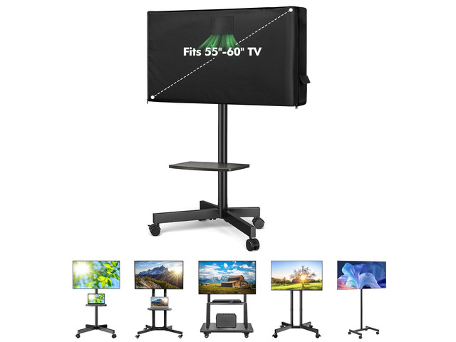 Waterproof Outdoor TV Cover 55-60' ForMobile TV Stand,Heavy 600D UPF50+ Outdoor tv stand covers for rolling tv stands,heavy rain-proof 600D cover...