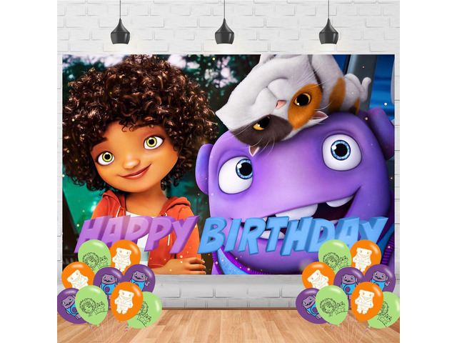 Home Movie Backdrop Banner Home Movie Birthday Decoration for Cartoon Themed Party Backdrop Photo Background Wall Decor Birthday Banner