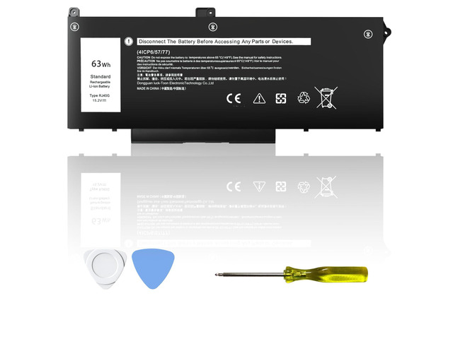 RJ40G 63Wh 15.2V Laptop Battery Replacement for Dell Latitude 15 5520 Latitude 14 5420 Precision 15 3560 Battery, 01K2CF WY9DX 005R42 075X16...