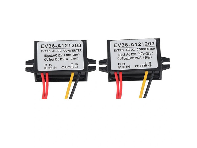 2PCS AC to DC Rectifier AC10-28v DC12v AC to DC Converter for Vehicle Screen, Surveillance Camera, Fan, Water Pump, Motor, Router (3A)