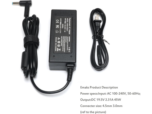 45W Charger for HP 17 17Z 17T 17-AK 17-AR 17-BS 17-BY 17-CA 17-CN CN300 for 17-ak013dx 17-by1053dx by0021dx by0088cl 17-bs062st 17-ca0020nr...