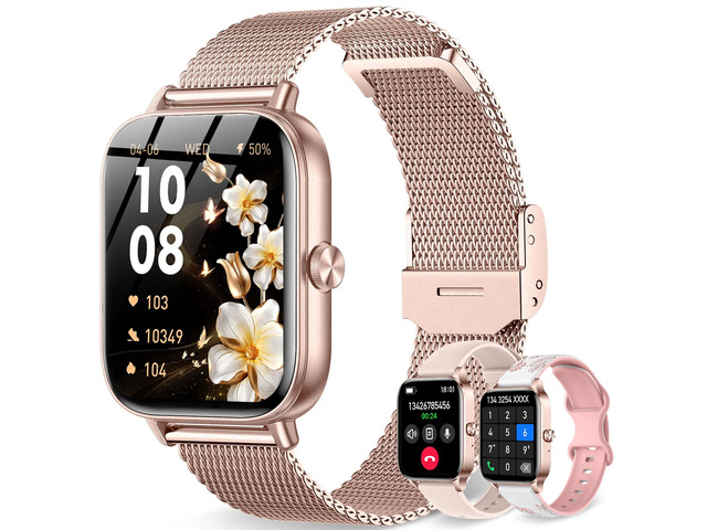 Smart Watch for Women, 1.85'HD Fitness Tracker (Answer/Make Call/Messages), 130+ Sport Modes with 24/7 Heart Rate/Sleep Monitor/Pedometer, IP68...