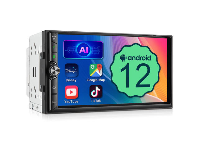 Double Din Car Stereo Wireless Apple CarPlay Wireless Android Auto,7 Inch QLED Touchscreen Android Car Radio with Bluetooth,WiFi, GPS...