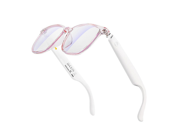 Bluetooth Audio Smart Glasses,Built-in Mic Speakers (White-Pink) Smart Wireless Headphone Sunglasses for Men and Women,Built-in Mic &...