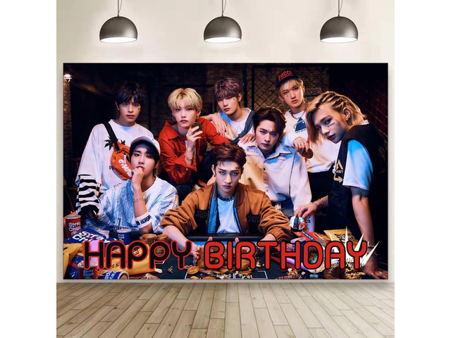 Background Birthday Decorations, Happy Birthday Banner Backdrop for Birthday Party Supplies (5x3ft)