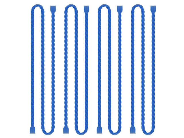 4 PCS 32-Inch Silicone Cable Ties Dia 6.5mm Reusable Steel-Core Rubber Twist Ties Bendable Cable Ties for Bundling and Holding, All Purpose Cord...