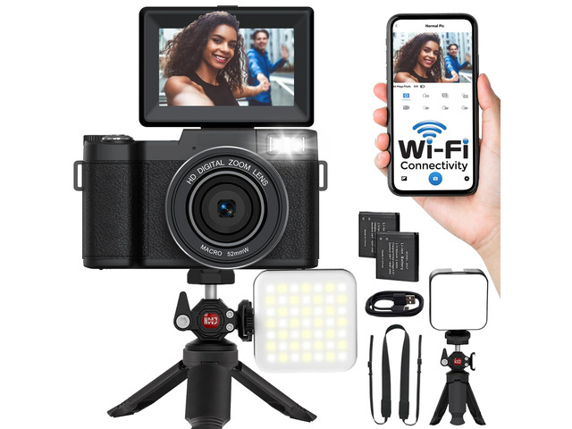 5K Digital Camera with WiFi 64MP Vlogging Camera for YouTube Autofocus, Flip Screen, Webcam Function, Photography cameras for beginners with...