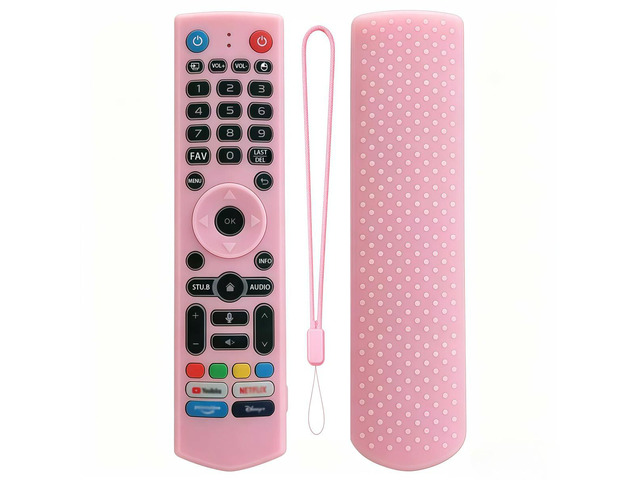 Silicone Remote Case for VSeeBox V3 Pro/V5 Pro/V3 Plus, Glow in Dark Pink Compatible with V3/V5/V1 Max/Elite/Max Remote Control,Shockproof,...