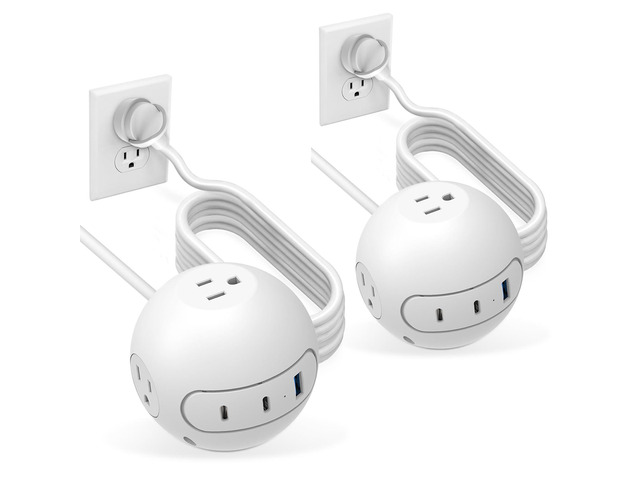 20W USB C Power Strip 15 ft Cord,3 Widely Outlets and 3 USB Ports(2 USB C Port),15 ft Extension Cord,Power Delivery Charging for Dorm Rooms,Home...