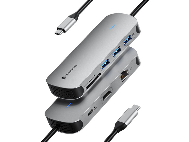 Laptop Docking Station 4K@60Hz HDMI for MacBook/Dell/HP/Surface 8 in 1 USB C Dock with HDMI, 100W PD 3.0, 3 USB A Data Transfer, RJ45, SD/TF, USB...