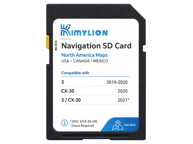 Navigation SD Card BDGF66EZ1B for Select Mazda 3 2019-2021, CX-30 2020-2021 USA/Canada/Mexico Offline Maps, Plug & Play, HUD Support, No Data...