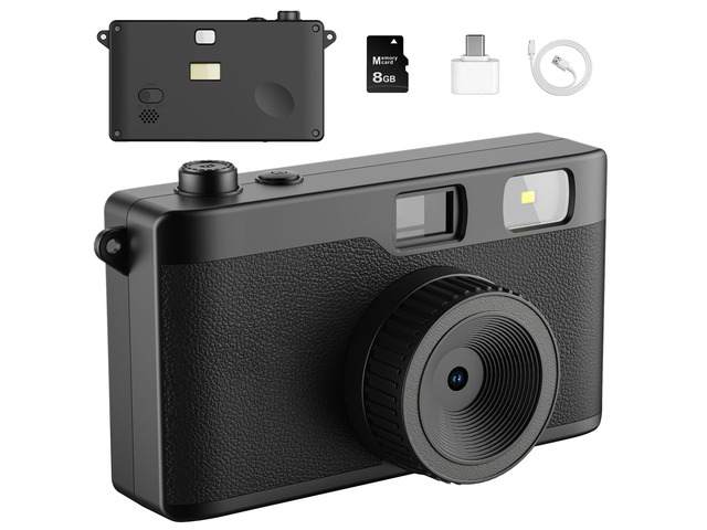 Vintage Digital Camera, Reusable 12MP Screen Free Retro Digital Camera Unlimited DIY Filters, OTG STransfer & Flash Light for Summer Camp with...