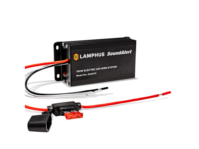 SoundAlert 100W Electronic Air Horn for Car Truck Police Emergency Amplifier, Manual Control or Stock Horn Bypass, IP67 Waterproof, 100W Speaker...