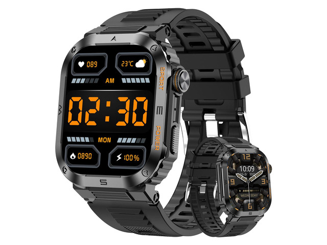 Military Smartwatch for Men, 2.01' HD Screen reloj inteligente para Hombre, Answer/Make Calls, IP68 Waterproof Sports Fitness Tracker with Heart...