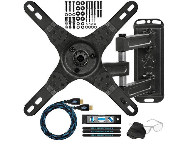 TV Monitor Wall Mount for 12-55 Inch TVs up to 40 lbs, Includes 10 ft HDMI Cable, Tools-Free Tilt, Max VESA 200x200mm, Articulating Arm TV Bracket,...