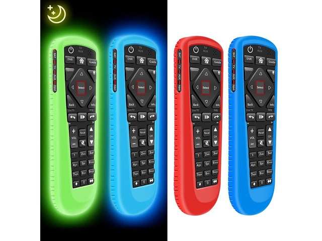 4Pack Case for Dish Network Remote 52.0/54.0, Silicone Cover for Dish TV Remote Controller Skin Protective Universal Replacement Rubber Sleeve...