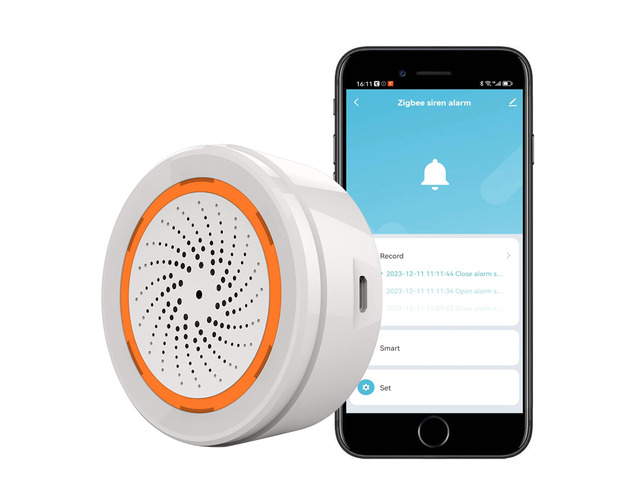 Zigbee Smart Siren Alarm: Wireless Alarm for Security & Automation, App Control, Strobe Flash 100dB Siren, Tuya Zigbee Hub Required, Compatible...