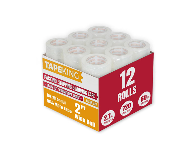 Clear Packing (12 Rolls) 60 Yards Per Roll Heavy Duty Packing 2.7mil Strong Adhesive for Moving Boxes, Shipping Cartons, Office Use, Storage &...