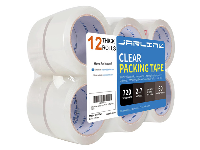 12 Rolls Clear Packing Tape, Heavy Duty Packaging Tape