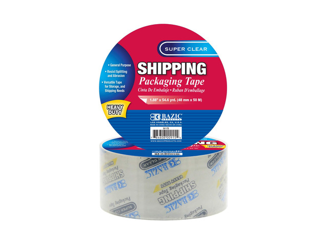 BAZIC Super Clear Heavy Duty Packing Tape 1.88' x 54.6 Yards, Shipping Mailing Moving Sealing Tapes, 1-Unit Strong adhesive for high-volume box...