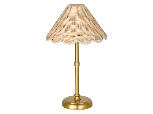 Cordless Boho Rattan Table lamp, 5200-mAh Rechargeable Battery, 3-level Brightness Dimmable, Build-in Integrated LED 320 Lumen Max, Rattan Shade,...