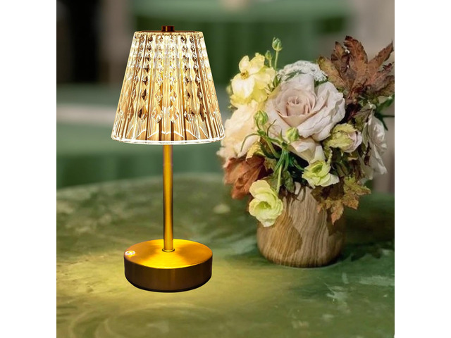 Gold Cordless Table Lamp Rechargeable,5000mAh Battery Operated Lamps,Mini Small Crystal Table Lamp for Restaurant Dining Bathroom/Kitchen...