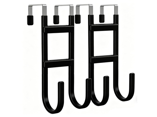 Over-the-Door Hooks, 2 Pack Heavy Duty Door Hanger with Anti-Scratch Rubber for Hanging Coat, Towel, Bag, Fits 1-3/8' Interior Doors, Ideal for...
