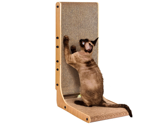 Cardboard Cat Scratcher for Indoor Cats, 26.8 Inch, Brown