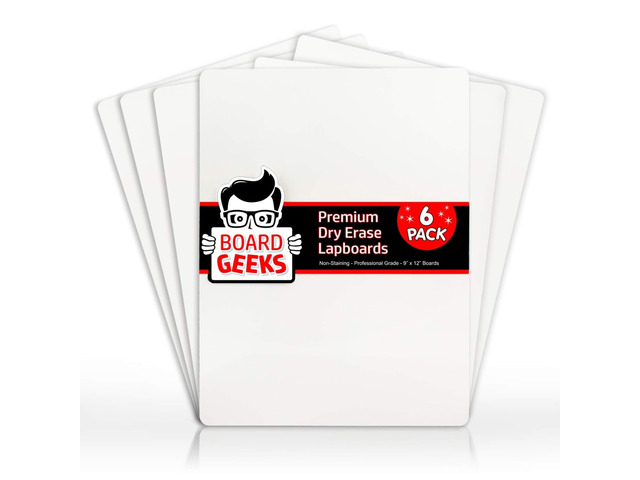 6 Small Dry Erase for Kids - Mini White for Students and Teachers - Durable and Portable Individual Whiteboard with Rounded Corners - Double Sided...