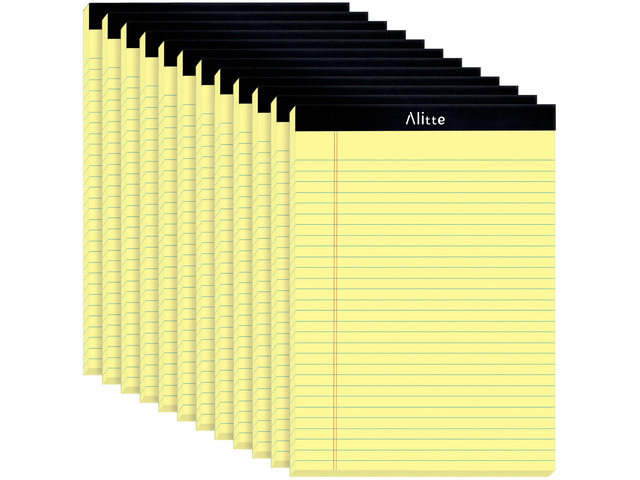 Yellow Legal Notepads 8.5 x 11, Pack of 12 - Perforated Wide Ruled Writing Pad - Premium Thick Paper, No Ink Bleeding - Blank Legal Pads For Home,...
