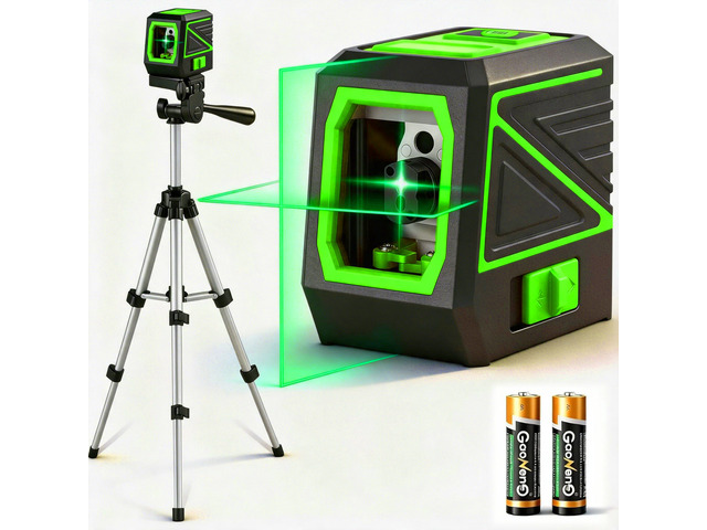 Laser Level with Tripod, 100Ft Green Cross Line Rotary Laser Tool Rotatable 360 Degree, Manual Self leveling and Pulse Mode,IP54 Waterproof &...