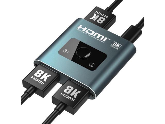 4K 120Hz HDMI Switch, 8K 60Hz HDMI 2.1 Bi-Directional 2-in-1/1-in-2 Switcher Splitter, Aluminum HDMI Selector 48Gbps High Resolution Switch Capable...
