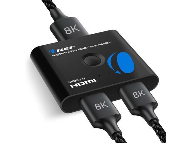 8K Bi-Directional HDMI Switch 2x1/1x2 8K@60Hz, 4K@60Hz, 40Gbps, HDCP 2.3, HDR10+, Dolby Vision (UHDS-212)
