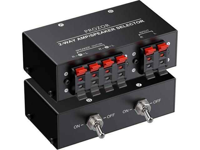 2-Zone Speaker Switch Box, 2-Way Amp/Speaker Selector with Independent A/B Control, Passive Stereo Switcher for Amplifier and Receiver, 150W RMS...