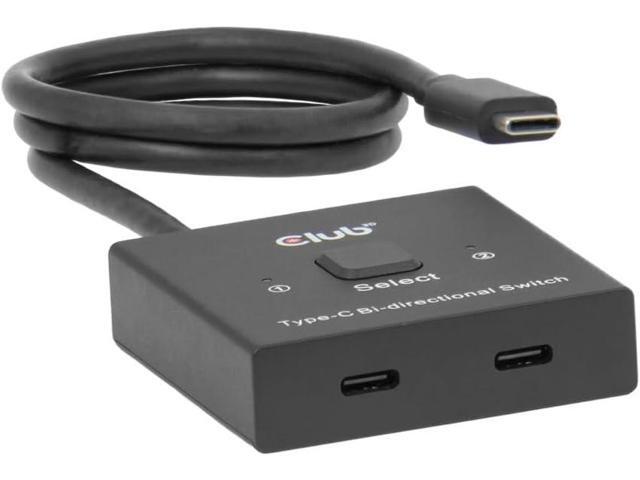 Club 3D USB C Switch 8K 60Hz Bi-Directional - 2 Computers to 1 Monitor or 1 PC to 2 Displays - USB-C Video Switch with 100W Power Delivery...