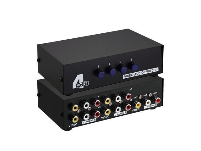 4-Port AV Switch RCA Audio Video Switcher Selector 4 in 1 Out for DVD TV Box STB Game Consoles
