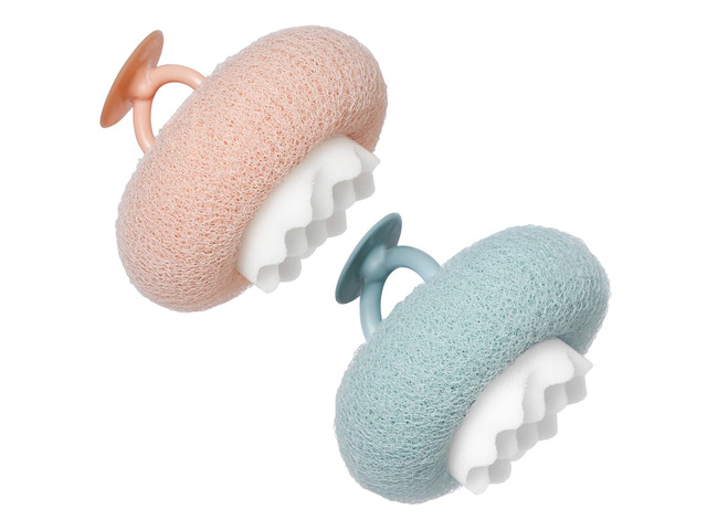 Super Soft Sunflower Suction Cup Bath Ball, New Upgraded 2-in-1 Sunflower Ball Exfoliating Bath Sponge Cleaning Brush, Mesh Shower Body Sponge...