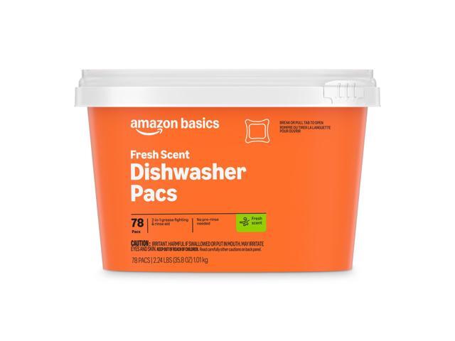 Dishwasher Detergent Pacs, Fresh Scent, 78 Count