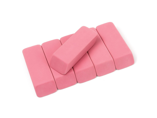 Large Erasers, Pink, Pack of 6 Pencil Erasers for Drawing, Artist Eraser