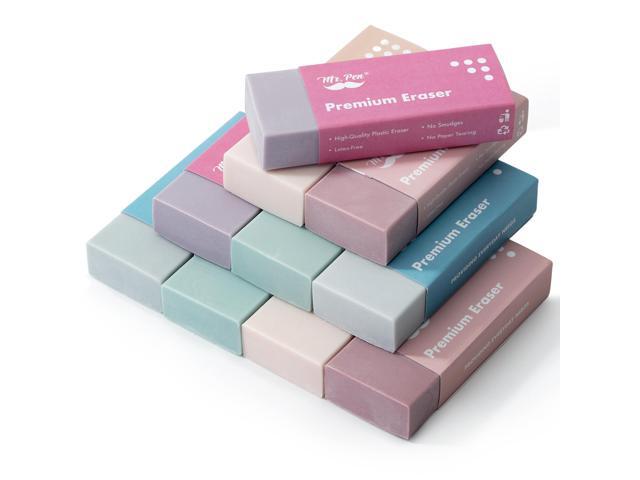 Pencil Eraser, 10 Pack Large Latex Free Vinyl Block Erasers for School, Office, Art Sketching, Homework, Exams, Clean Smudge-Free Correction