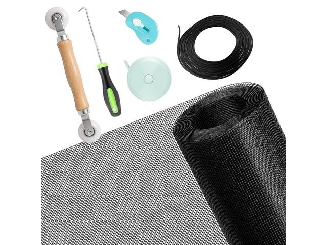 Window Screen Repair Kit, 39' x 78' Screen Door Mesh Replacement Kit, Durable Fiberglass Roll with Tools for Windows Doors Patio and Porch...