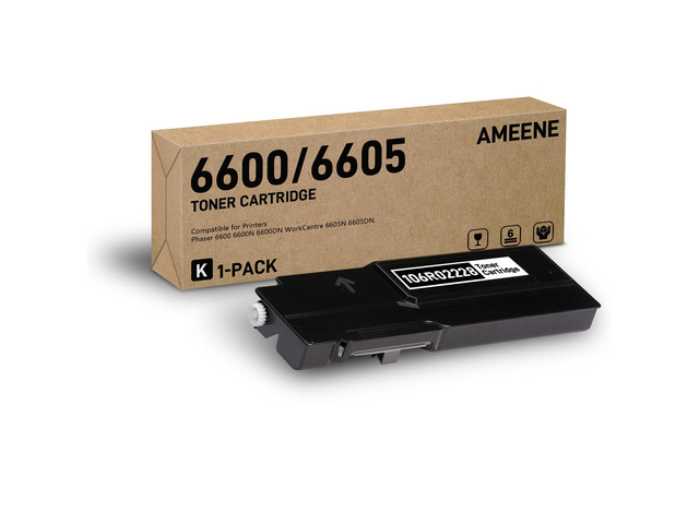 Phaser 6600 / WorkCentre 6605 High Yield Toner Cartridge Set (1-Pack, Black),106R02228 Replacement for Xerox Phaser 6600 6600N 6600DN WorkCentre...