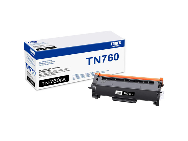 1 Pack TN760 Toner Cartridge, Compatible for Brother TN760 TN-760 Toner Replacement for DCP-L2550DW MFC-L2710DW MFC-L2750DW MFC-L2750DWXL...