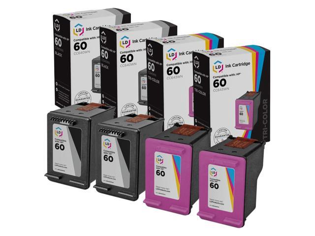 Products Remanufactured Ink Cartridge Replacements for HP 60 (2 Black, 2 Color, 4-Pack) Compatible w HP 100 110 111 114 120 121 C4610 C4635 C4650...