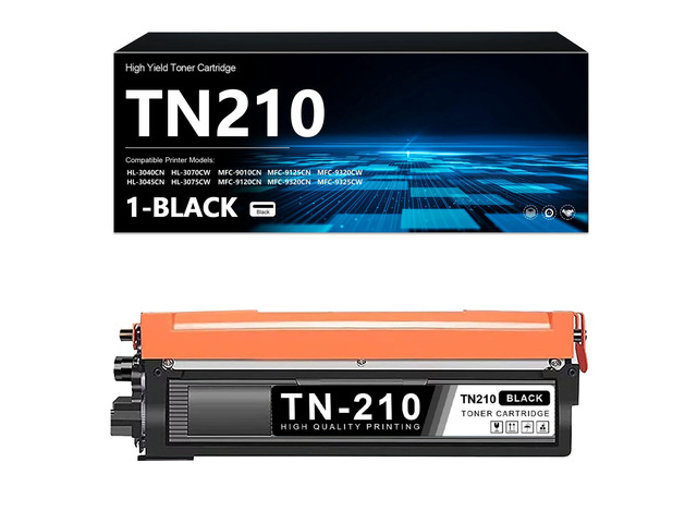 TN-210 TN210BK Toner Cartridge High Yield 1-Pack Compatible with HL-3040CN HL-3045CN HL-3070CW MFC-9010CN MFC-9125CN MFC-9320CN MFC-9320CW...