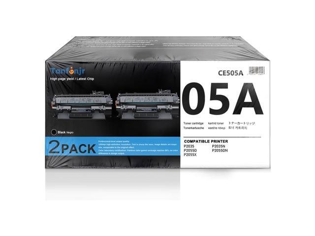 05A Toner Cartridge High Yield (2300 Pages) Compatible for HP CE505A 2-Pack Black Replacement for HP P2035 P2035N 2035N P2055DN 2055DN P2030.