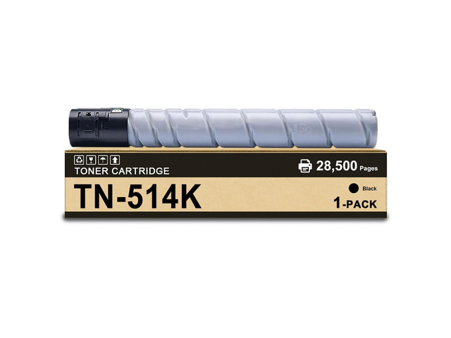 TN514K Toner Cartridge High Yield Replacement for Konica Minolta TN514 Toner Compatible for Bizhub C458 C558 C658 1-Pack(Black)