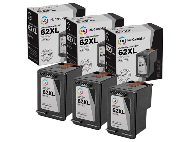 Products Remanufactured Ink Cartridge Replacement for HP 62XL C2P05AN High Yie (Black, 3-Pack) Compatible with 5540 5541 5542 5544 5545 5547 5548...